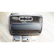 ADT.車材 奧迪A4 B7 05-08年 黑框黑網水箱護罩 含標誌底座