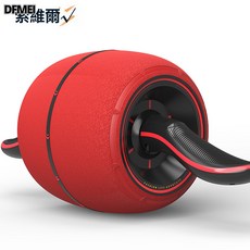 QRU 靜音巨輪腹肌輪鍛鍊運動健身器材家用收腹健腹器減肚子回彈健腹輪, 如圖, 加固豪華巨輪紅色