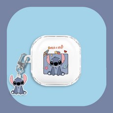 오리지널 Samsung Galaxy Buds 2 Pro 에 적합투명 만화 PVC 이어폰 보호 커버 방진 방락, 04 Galaxy Buds 2 Pro, 08 Stitch