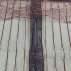 현관 방충망 자석식 스트라이프 찍찍이 탈부착 100x210cm 브라운, 단품