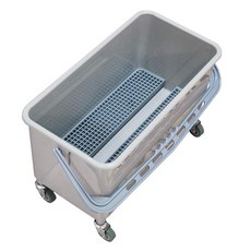 바퀴형 양동이 이동식 버킷 바닥 세차 청소 물통 사각 바퀴달린 운반, 그레이 눈금 배수구 없음, 1L