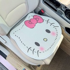 卡通可愛汽車坐墊 Kitty冰絲涼墊，四季通用高顏值單片座墊, 前排*1