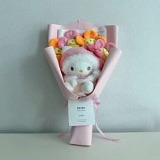산리오 컬러망토 가방고리 키링13cm 스마일꽃4송이 인형꽃다발 졸업선물 생일선물 졸업식꽃다발, 1개, 헬로키티, 330mm