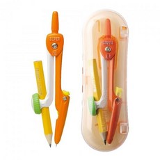 日本SONiC 初學者安全圓規 鉛筆式圓規 盒裝 小學生幾何圓規 SK654, 1個, 橙色（現貨/SK654-OR）