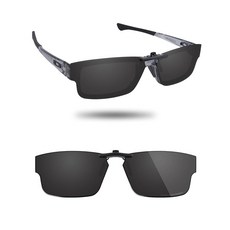 Fiskr 오클리 에어드롭 OX8046 55mm용 편광 클립온 선글라스 - 자외선 차단 - 남성 및 여성용 범용 핏 - 클래식 블랙