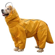 狗狗全包雨衣 連帽設計, 黃 - 母狗, 1個