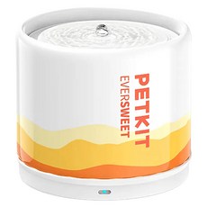 펫킷 반려동물 무선 스마트 세라믹 순환 급수기 2L, 화이트 + 오렌지, 1개