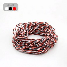 트위스트 서보 연장 26AWG RC 케이블 액세서리용 30코어 2AWG 리드 와이어 JR 후타바 구리선 코드 모델 60코어, 1 Meter, White Black Red