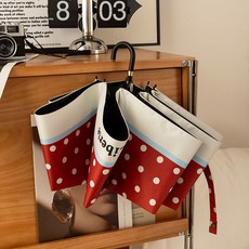 Liberte 法式波點16骨加大折疊傘 復古紅點防曬抗UV彎鉤晴雨傘