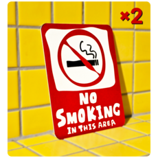 PIOZ 영문 알루미늄 표지판 NO SMOKING, 2개, 금연구역(러프.st) 레드