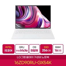 LG전자 2024 그램 16 코어i5 인텔 13세대, 스노우 화이트, 256GB, 16GB, Free DOS, 16ZD90RU-GX54K