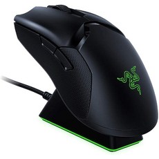 Razer 바이퍼 얼티밋 무선 게이밍 마우스 및 RGB 충전독 머큐리 화이트, 클래식 블랙, 마우스 + 도크, 2) Black