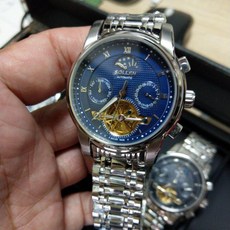 全自動多功能機械錶 陀飛輪 SL805，精準時間顯示，時尚外觀設計, 1個, 藍