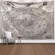 세계지도 페브릭 포스터 태피스트리 북유럽 빈티지 숙소 교실 배경천 침실 침대 거실 벽 장식, 95x73cm 슬림, 13