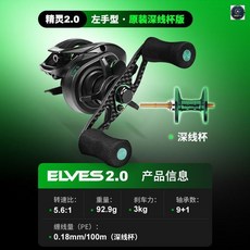 Cadence 精靈1.0 微物水滴輪, 1個, 森林精靈2.0 左手93g（深線杯）