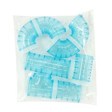 햄스터 튜브 DIY 연결 외부 투명 터널 장난감 케이지 액세서리, 파랑색, 1개