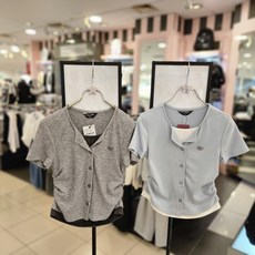 더데이걸 여름신상 여아 아동 주니어 여름 데일리룩 레이어드 골지 반팔 가디건 티셔츠 TGRA26311-01