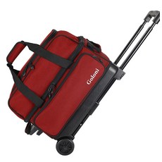 볼링캐리어 볼링가방 2구 더블 트롤리 2볼백 볼링공, 1개, 다크레드