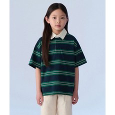 MUSINSA STANDARD KIDS 멀티 스트라이프 반소매 럭비 셔츠1 [네이비]MKETS4Z07-NA