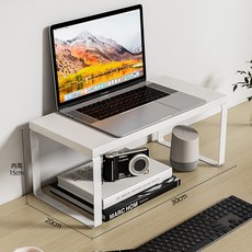 직장인 필수템 모니터 스탠드 / 데스크 정리대 받침대 길이 30cm 높이 2종, 화이트+화이트 16.5cm