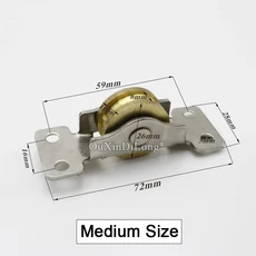 내구성 있는 4개 금속 슬라이딩 도어 롤러 풀리 옷장 캐비닛 도어 구리 휠 푸시 풀 도어 이동 휠, 03 Medium Size