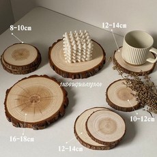 원형 나무 컵받침 내열 빈티지 감성 테이블 카페 소품 다용도 받침, A. 지름8-10cm 두께1cm 2개