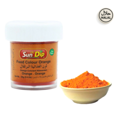 Halal Certified Orange Food Coloring by Sundip (Pakistan) 할랄 인증을 받은 파키스탄산 순딥 주황색 푸드 컬러링, 2개, 25g