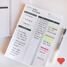 메모지 타임박스 플래너 머스크 계획표 100매, 블랙-30분단위, 블랙-30분단위