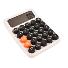 프라홈 레트로 기계식 소형 전자 계산기 키보드 키캡 청축, 단색 세로형 화이트