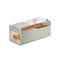 대용량 2단 계란 보관함 / 신선도 유지 / ABS 플라스틱 주방 정리, 1개, 흰색