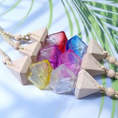 차량용 디퓨저 용기 - (삼각퍼퓸 다이아) 5ml 미니 방향제 디퓨저 공병 유리, 1개, 보라