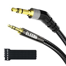 Elecan 135도 3.5mm ~ 2.5mm 헤드폰 케이블 와이어 AUX 코드 10피트 각도의 얇은 오디오 교체 액세서리 Bose 700 QuietComfort QC 노이즈, 2FT