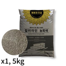 해바라기표 시멘트 컬러라인 파벽돌용 보수용 색상샘플용 5kg 농회색, 1개