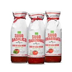 우르시니 유기농 파스타 토마토 소스(오리지널1 바질1 아라비아따1), 3개, 500g