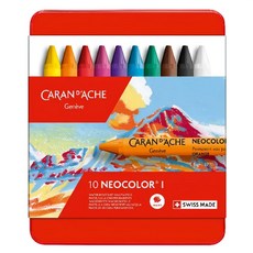 CARAN D'ACHE卡達 NEOCOLOR I 專業級油性蠟筆 10色組 瑞士製 油蠟筆 色彩鮮明, 詳見包裝