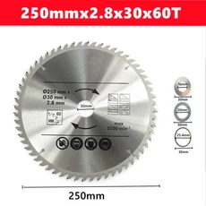 1pcs TCT 목공 톱 블레이드 기존 치아 모양 110/115/136/160/165/185/210/250/305mm 절단 도구, 01 CHINA, 14 250mmx30mmx60T