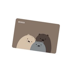 ECOCO 貼貼熊地墊-中號 衛生間 浴室 吸水 速乾 防滑 硅藻土, 1個, E24001貼貼熊地墊-小號