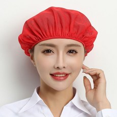 XUAN ZHI XIN 透氣網紗束髮頭套 舒適防掉髮, 紅色,全鬆緊網帽五隻裝, 1個