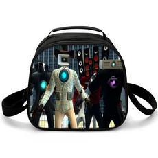 馬桶人Skibidi Toilet遊戲週邊卡通兒童印花圓形餐包可定製 75RC, 馬桶人29, 1個