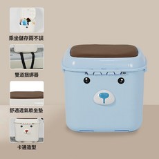 電動車兒童座椅前置電瓶車電車踏板摩托車嬰兒寶寶小孩子安全坐椅, 1個, 低配小熊天空藍+捆綁器+防撞墊:如圖