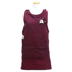 百合胸花連身防水圍裙, 紫紅色, 1件