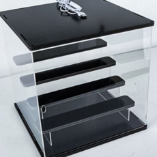 led 피규어 장식장 투명 계단식 아크릴 피규어 장식장 4단 장식용 진열용 수납장 수납, 4단LED장식장