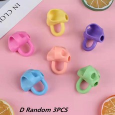 1/3pcs 실리콘 연필 펜 자세 학습 홀더 어린이 그립 학생을위한 보조 연습 팬 쓰기, D Random 3PCS