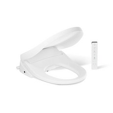 Kohler 39400-0 PureWash E835 원형 프론트 전기 비데 변기 시트 휴대용 리모컨 조절 가능한 위치 온도 및 압력 자체 세척 온수 + 공기 화이트, Round
