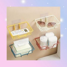 무타공 소품 벽걸이거치대 걸이 홀더 욕실 선반 주방 수납, 레드