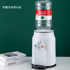 迷你飲水機 110V桌上型溫熱飲水機 宿舍小型開飲機, 純情白 溫熱款+3d卡通貼紙+us芯片