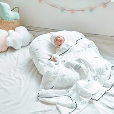 [보니타베베] 로에 역류방지쿠션+2중 거즈블랭킷 세트, 디자인선택:치치_고슴도치