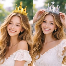 생일왕관 골드 실버 파티용품 기념일 브라이덜샤워B.H, 1개