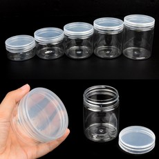 플라스틱원통 슬라임통 플라스틱보관용기 원형통, 5.5cm - 120ml, 투명, 상세표기