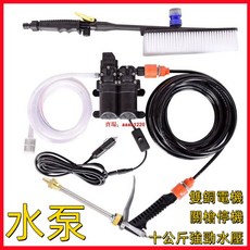 【台灣熱銷】12v洗車水泵車載雙泵 洗車機220v高壓家用便攜式水槍電動刷車神器, 雙泵 標配